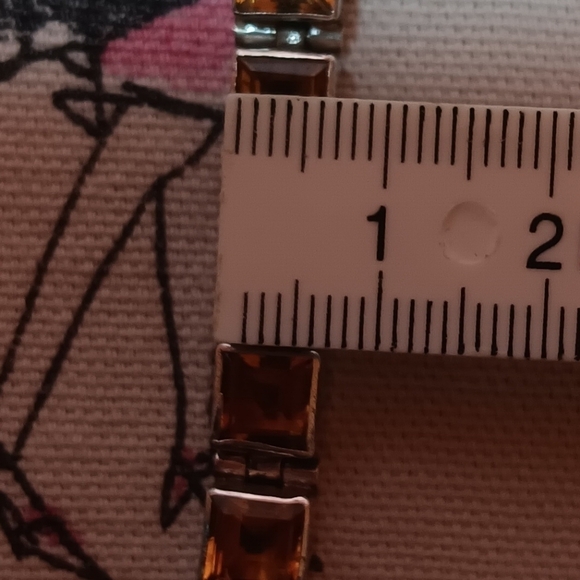 925 Silver Citrine Faceted Bracelet - Picture 8 of 10